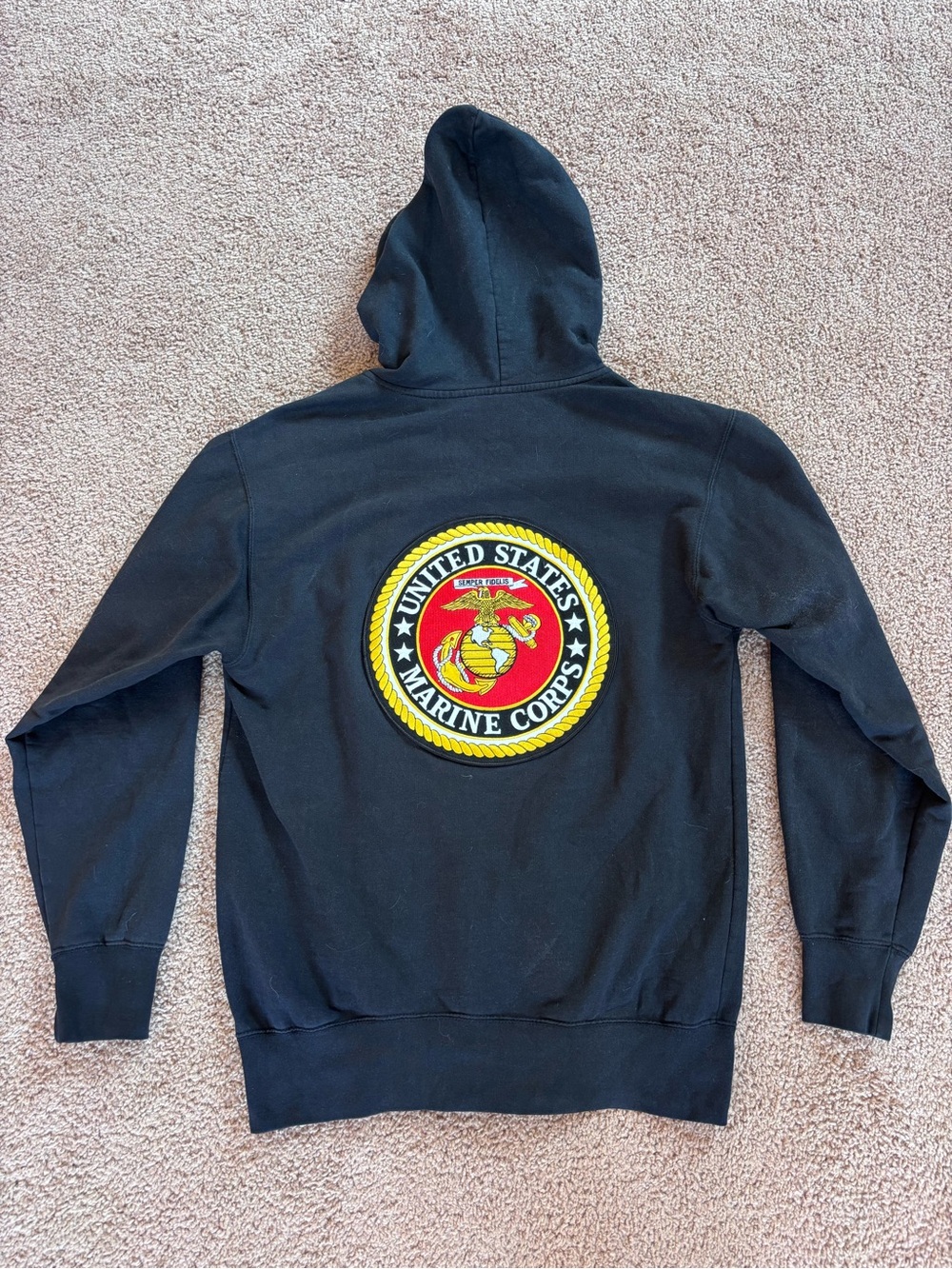 US Marines Black Zip Up Hoodie